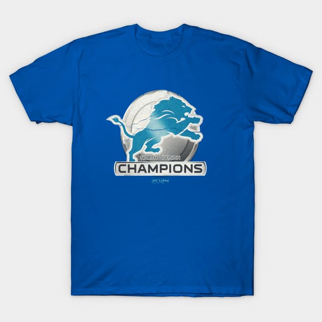 Nfc North Division Champions 2024 Detroit T-Shirt by Sanja Sinai Art